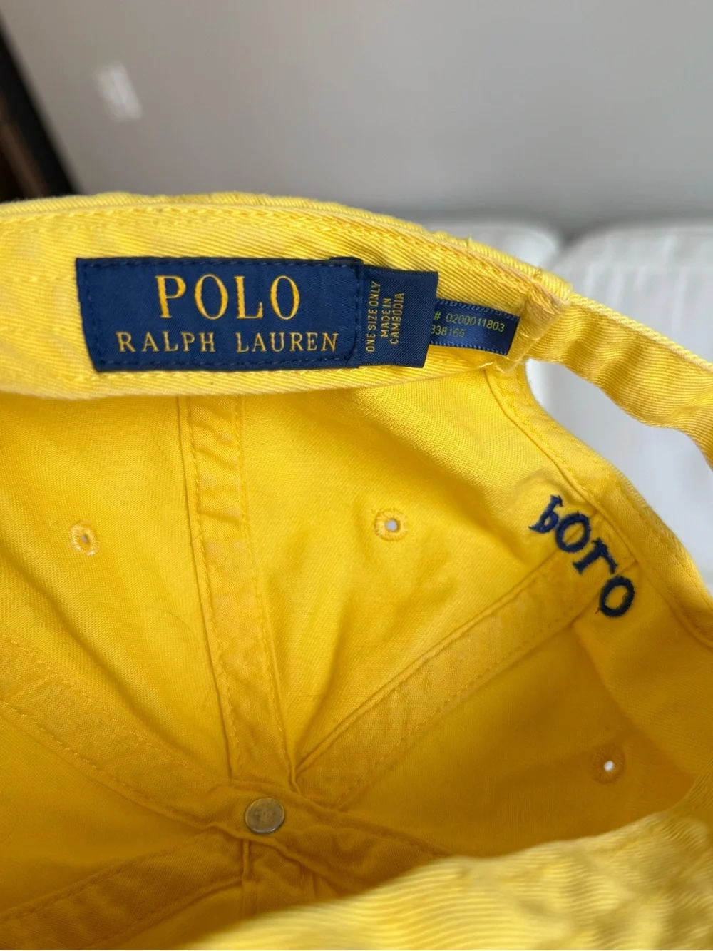 💯 Authentic Polo Ralph Lauren Yellow Cap with Navy Pony Logo (Newer)